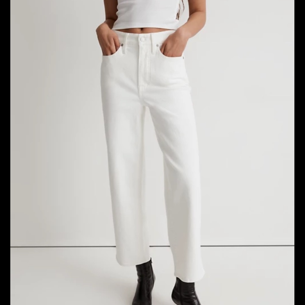 Madewell wide leg crop the perfect vintage jean white size 27